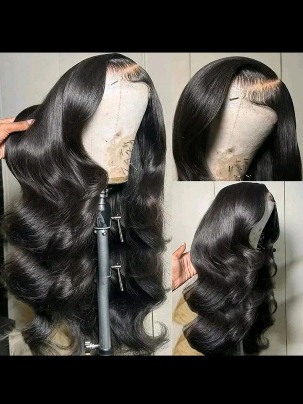Natural Black Wavy Lace Front Wig - Smooth Body Wave